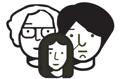 Illustration med tre kvinnohuvuden. Länkar till informationssidan "Kvinnor som bärare av matkultur".
